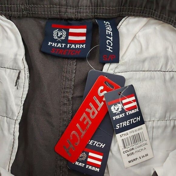 Phat Farm Jogger Pants Mens Small Gray Stretch Tapered Lightweight Activewear - Picture 9 of 10